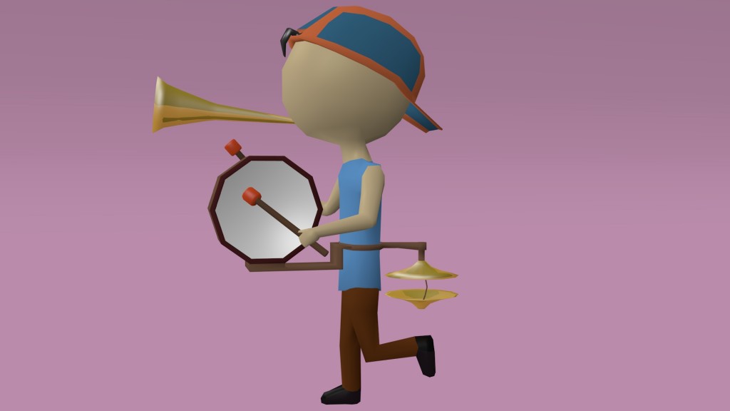 Low Poly one man band preview image 3